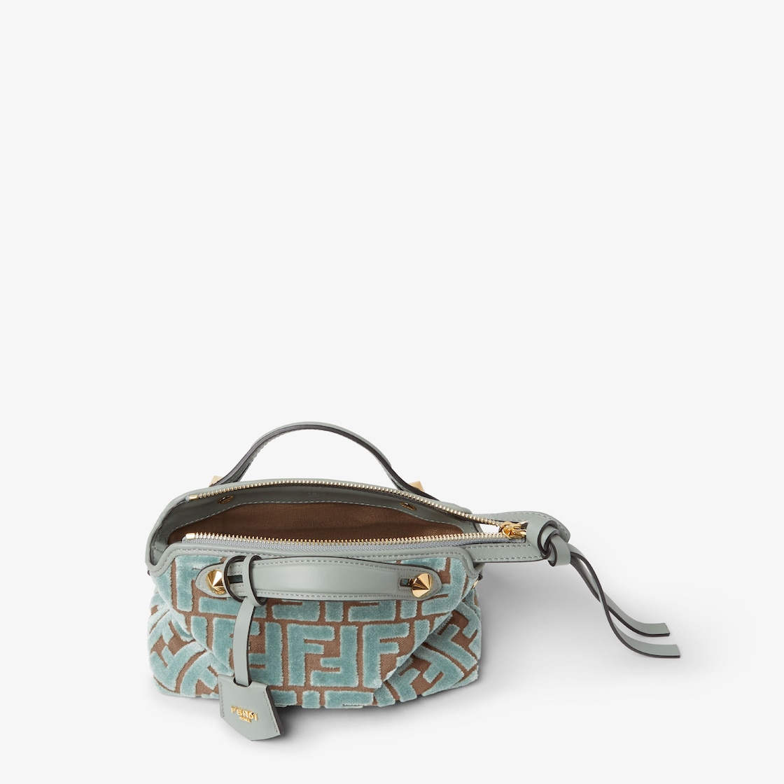 FENDI By The Way Soft Mini Matcha green FF jacquard velvet mini-bag - Image 3